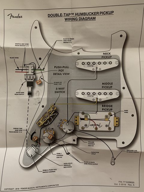 Wiring a Double Tap Humbucker – Stratocaster Design David Gilmour Strat Wiring Stratocaster Design